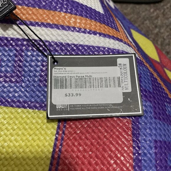 MMS Design Studio Diamond Days Shoulder Purse, Multi-Colored - NWT - Picture 7 of 8